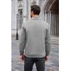 imageCOOFANDY Mens Quarter Zip Pullover Mock Neck Sweatshirt Long Sleeve Sweater Polo Half Zip Pullover with PocketGrey