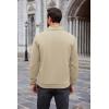 imageCOOFANDY Mens Quarter Zip Pullover Mock Neck Sweatshirt Long Sleeve Sweater Polo Half Zip Pullover with PocketKhaki