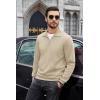 imageCOOFANDY Mens Quarter Zip Pullover Mock Neck Sweatshirt Long Sleeve Sweater Polo Half Zip Pullover with PocketKhaki