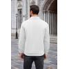 imageCOOFANDY Mens Quarter Zip Pullover Mock Neck Sweatshirt Long Sleeve Sweater Polo Half Zip Pullover with PocketWhite