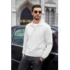 imageCOOFANDY Mens Quarter Zip Pullover Mock Neck Sweatshirt Long Sleeve Sweater Polo Half Zip Pullover with PocketWhite