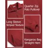 imageCOOFANDY Mens Quarter Zip Pullover Mock Neck Sweatshirt Long Sleeve Sweater Polo Half Zip Pullover with PocketWine Red