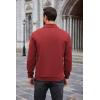 imageCOOFANDY Mens Quarter Zip Pullover Mock Neck Sweatshirt Long Sleeve Sweater Polo Half Zip Pullover with PocketWine Red