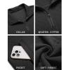 imageCOOFANDY Mens Quarter Zip Pullover Quilted Sweatshirt Knit Long Sleeve Mock Neck Sweater Polo with PocketAblack