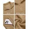 imageCOOFANDY Mens Quarter Zip Pullover Quilted Sweatshirt Knit Long Sleeve Mock Neck Sweater Polo with PocketCamel