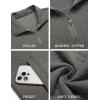 imageCOOFANDY Mens Quarter Zip Pullover Quilted Sweatshirt Knit Long Sleeve Mock Neck Sweater Polo with PocketDark Gray
