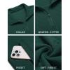 imageCOOFANDY Mens Quarter Zip Pullover Quilted Sweatshirt Knit Long Sleeve Mock Neck Sweater Polo with PocketGreen