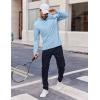 imageCOOFANDY Mens Quarter Zip Pullover UPF 50 Long Sleeve Sun Protection Shirts Golf Fishing Running Rash Guard TShirtsLight Blue