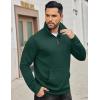 imageCOOFANDY Mens Quarter Zip Sweatshirt Long Sleeve Casual Waffle Pullover Hoodies with PocketGreen