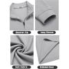 imageCOOFANDY Mens Quarter Zip Up Pullover Lightweight Mock Neck Sweatshirt Casual Long Sleeve Polo ShirtPale Grey