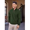imageCOOFANDY Mens Quarter Zip Up Pullover Mock Neck Long Sleeve Sweater Casual Corduroy Polo SweatshirtArmy Green