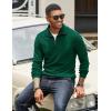 imageCOOFANDY Mens Quarter Zip Up Pullover Mock Neck Long Sleeve Sweater Casual Corduroy Polo SweatshirtDark Green