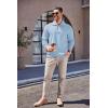imageCOOFANDY Mens Quarter Zip Up Pullover Mock Neck Long Sleeve Sweater Casual Corduroy Polo SweatshirtDenim Blue