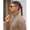 imageCOOFANDY Mens Quarter Zip Up Pullover Mock Neck Long Sleeve Sweater Casual Corduroy Polo SweatshirtKhaki