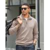 imageCOOFANDY Mens Quarter Zip Up Pullover Mock Neck Long Sleeve Sweater Casual Corduroy Polo SweatshirtMoon Gray