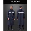 imageCOOFANDY Mens Rain Jacket with Hood Waterproof Lightweight Active Long RaincoatBluereflective Strip