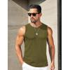 imageCOOFANDY Mens Ribbed Knit Tank Tops Casual Sleeveless Muscle Shirts Basic Undershirts TankArmy Green