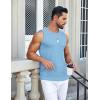 imageCOOFANDY Mens Ribbed Knit Tank Tops Casual Sleeveless Muscle Shirts Basic Undershirts TankLight Blue