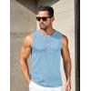 imageCOOFANDY Mens Ribbed Knit Tank Tops Casual Sleeveless Muscle Shirts Basic Undershirts TankLight Blue