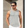 imageCOOFANDY Mens Ribbed Knit Tank Tops Casual Sleeveless Muscle Shirts Basic Undershirts TankLight Grey