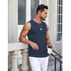 imageCOOFANDY Mens Ribbed Knit Tank Tops Casual Sleeveless Muscle Shirts Basic Undershirts TankNavy Blue