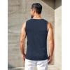 imageCOOFANDY Mens Ribbed Knit Tank Tops Casual Sleeveless Muscle Shirts Basic Undershirts TankNavy Blue