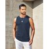 imageCOOFANDY Mens Ribbed Knit Tank Tops Casual Sleeveless Muscle Shirts Basic Undershirts TankNavy Blue