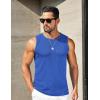 imageCOOFANDY Mens Ribbed Knit Tank Tops Casual Sleeveless Muscle Shirts Basic Undershirts TankRoyal Blue