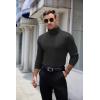 imageCOOFANDY Mens Ribbed Turtleneck Sweater Casual Basic Long Sleeve Knitted Pullover SweaterAblack