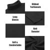 imageCOOFANDY Mens Ribbed Turtleneck Sweater Casual Basic Long Sleeve Knitted Pullover SweaterAblack
