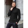 imageCOOFANDY Mens Ribbed Turtleneck Sweater Casual Basic Long Sleeve Knitted Pullover SweaterAblack