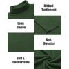 imageCOOFANDY Mens Ribbed Turtleneck Sweater Casual Basic Long Sleeve Knitted Pullover SweaterArmy Green