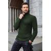 imageCOOFANDY Mens Ribbed Turtleneck Sweater Casual Basic Long Sleeve Knitted Pullover SweaterArmy Green