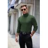imageCOOFANDY Mens Ribbed Turtleneck Sweater Casual Basic Long Sleeve Knitted Pullover SweaterArmy Green