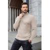 imageCOOFANDY Mens Ribbed Turtleneck Sweater Casual Basic Long Sleeve Knitted Pullover SweaterBeige
