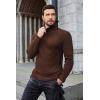 imageCOOFANDY Mens Ribbed Turtleneck Sweater Casual Basic Long Sleeve Knitted Pullover SweaterBrown