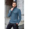 imageCOOFANDY Mens Ribbed Turtleneck Sweater Casual Basic Long Sleeve Knitted Pullover SweaterDark Blue