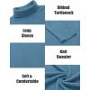 imageCOOFANDY Mens Ribbed Turtleneck Sweater Casual Basic Long Sleeve Knitted Pullover SweaterDark Blue