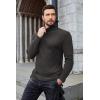 imageCOOFANDY Mens Ribbed Turtleneck Sweater Casual Basic Long Sleeve Knitted Pullover SweaterDark Gray
