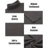 imageCOOFANDY Mens Ribbed Turtleneck Sweater Casual Basic Long Sleeve Knitted Pullover SweaterDark Gray