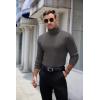 imageCOOFANDY Mens Ribbed Turtleneck Sweater Casual Basic Long Sleeve Knitted Pullover SweaterDark Gray