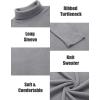 imageCOOFANDY Mens Ribbed Turtleneck Sweater Casual Basic Long Sleeve Knitted Pullover SweaterGray