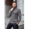 imageCOOFANDY Mens Ribbed Turtleneck Sweater Casual Basic Long Sleeve Knitted Pullover SweaterGray
