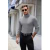 imageCOOFANDY Mens Ribbed Turtleneck Sweater Casual Basic Long Sleeve Knitted Pullover SweaterGray