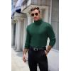 imageCOOFANDY Mens Ribbed Turtleneck Sweater Casual Basic Long Sleeve Knitted Pullover SweaterGreen