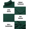imageCOOFANDY Mens Ribbed Turtleneck Sweater Casual Basic Long Sleeve Knitted Pullover SweaterGreen