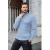 imageCOOFANDY Mens Ribbed Turtleneck Sweater Casual Basic Long Sleeve Knitted Pullover SweaterLight Blue