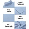 imageCOOFANDY Mens Ribbed Turtleneck Sweater Casual Basic Long Sleeve Knitted Pullover SweaterLight Blue