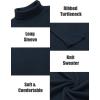 imageCOOFANDY Mens Ribbed Turtleneck Sweater Casual Basic Long Sleeve Knitted Pullover SweaterNavy Blue