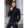 imageCOOFANDY Mens Ribbed Turtleneck Sweater Casual Basic Long Sleeve Knitted Pullover SweaterNavy Blue